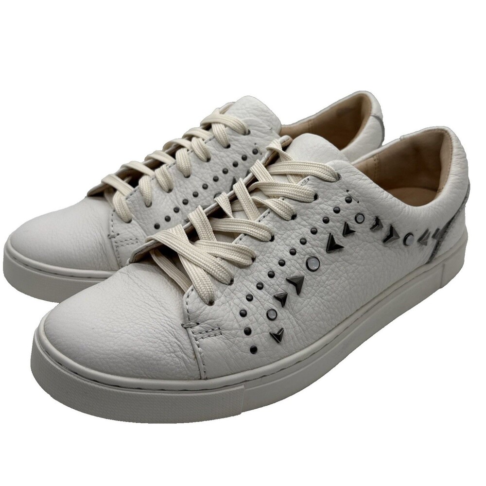 Frye Ivy Deco Women's Studded  Low Lace Leather Sneakers Shoes 8.5 White - Picture 3 of 11